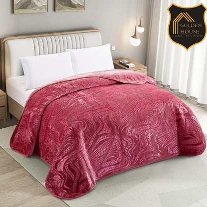 Sherpa Jacquard Quilted Blanket