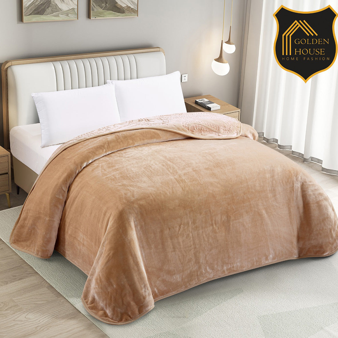 Blanket mohair cloudy fabric