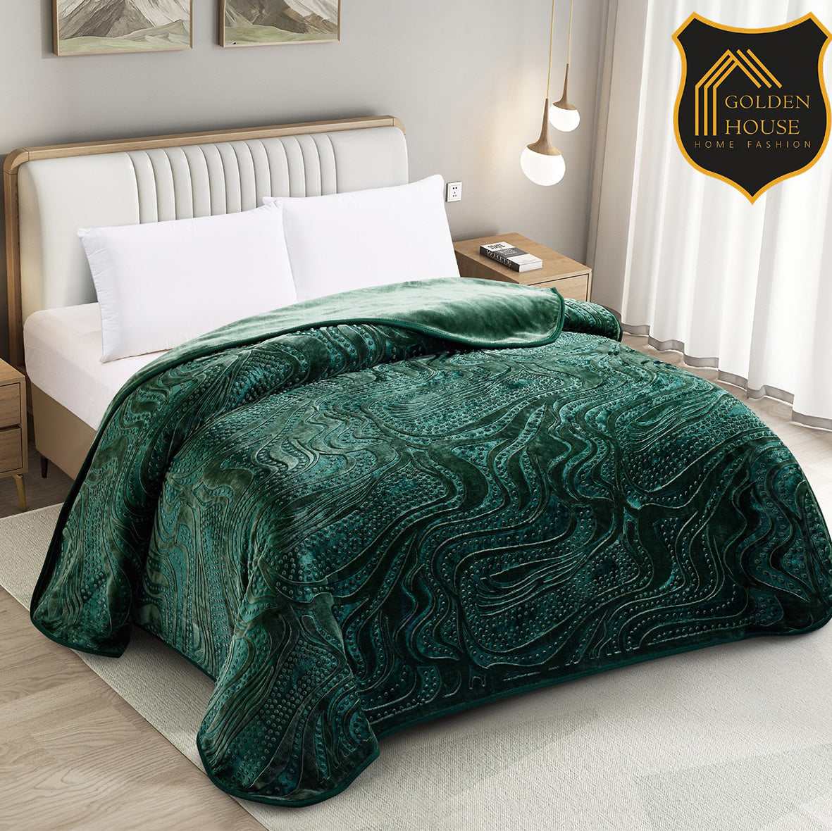 Sherpa Jacquard Quilted Blanket