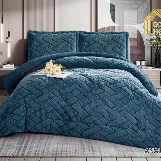 Winter coverlet mohair fur double face – Available in Two Sizes (Blue)
