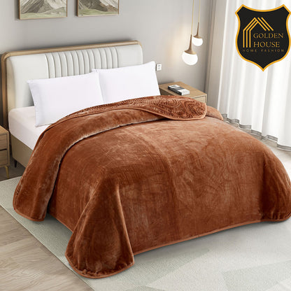 Sherpa Jacquard Quilted Blanket