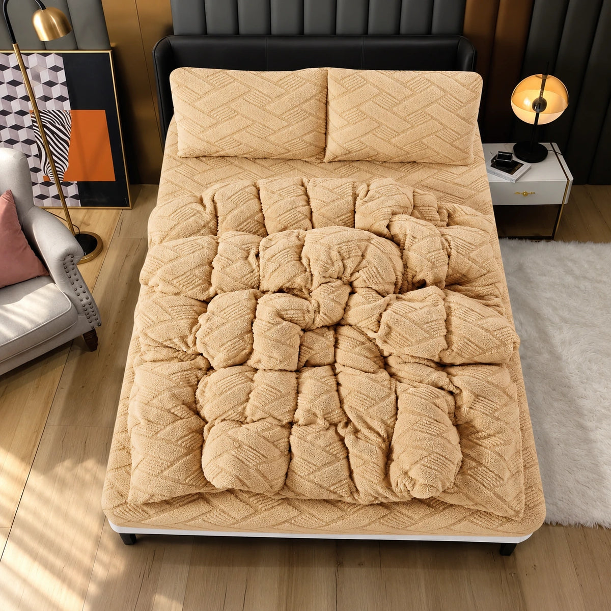 Angela Mohair Bed Set in Camel – Golden House
