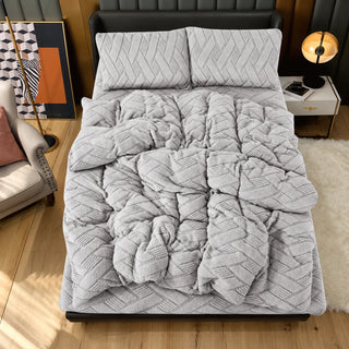 Angela Mohair Bed Set in Light Gray – Golden House