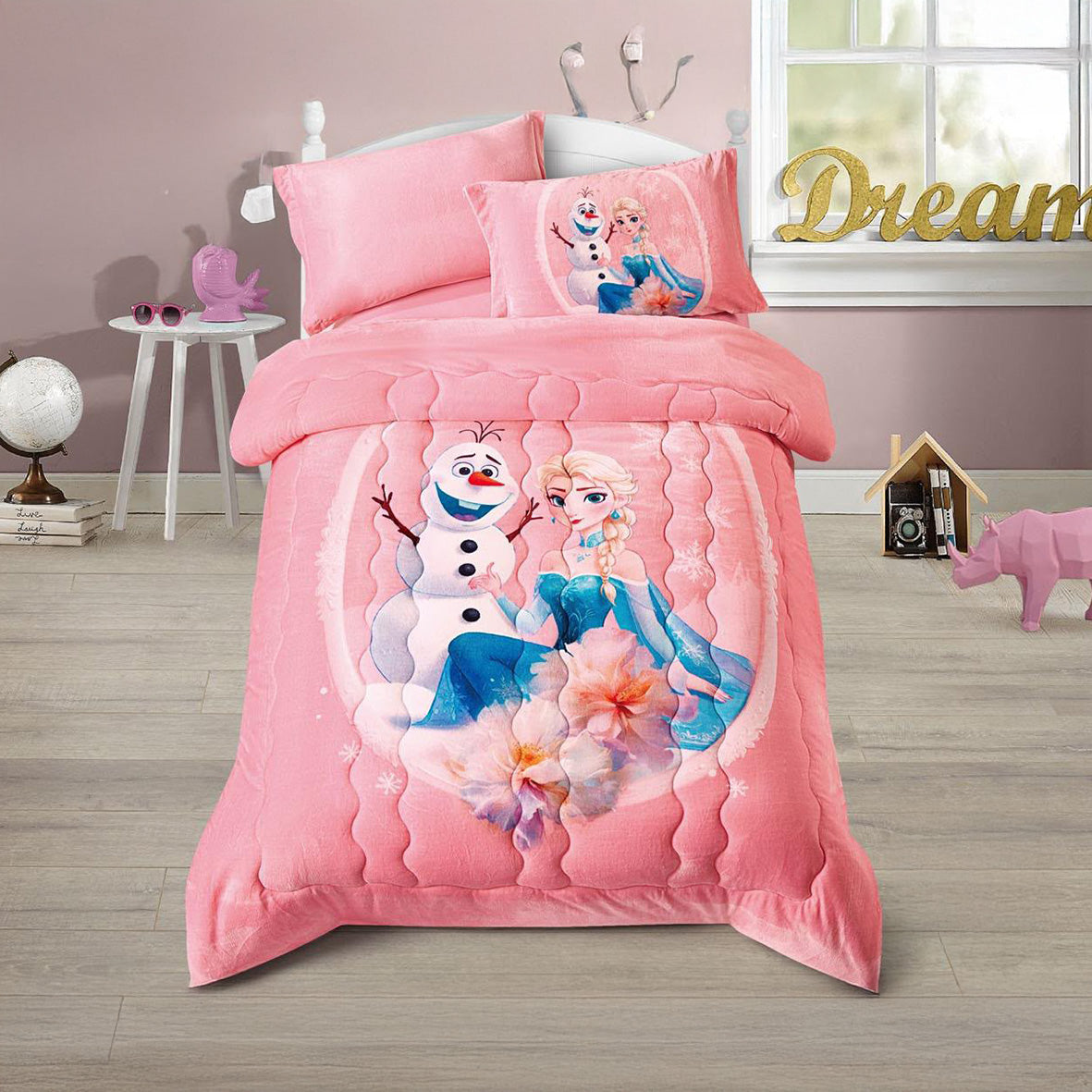 Winter Mohair coverlet – Elsa Pink – Single Half Size (4Pcs) {Many design available}