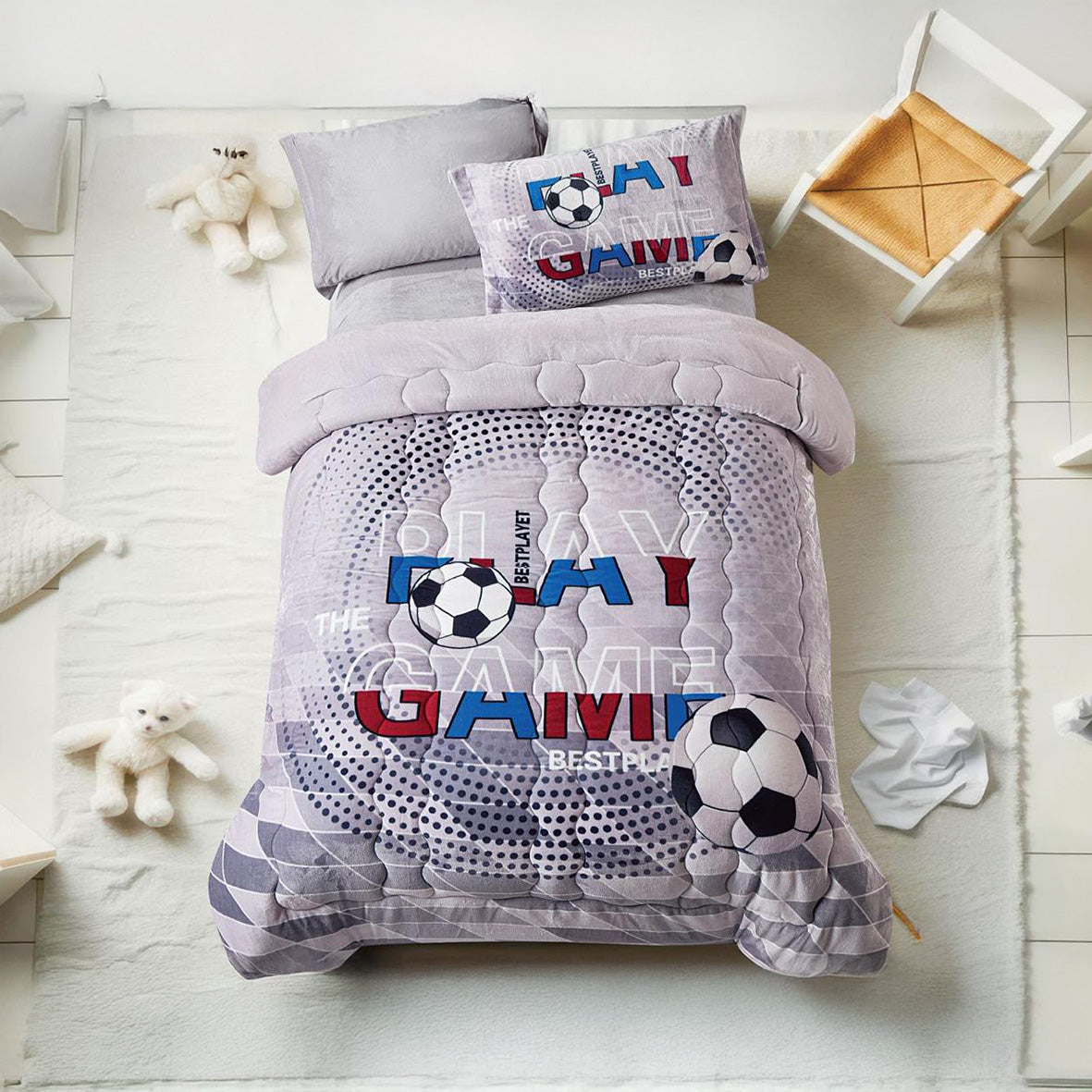 Winter Mohair coverlet – Gamer – Single Half Size (4Pcs) {Many design available}