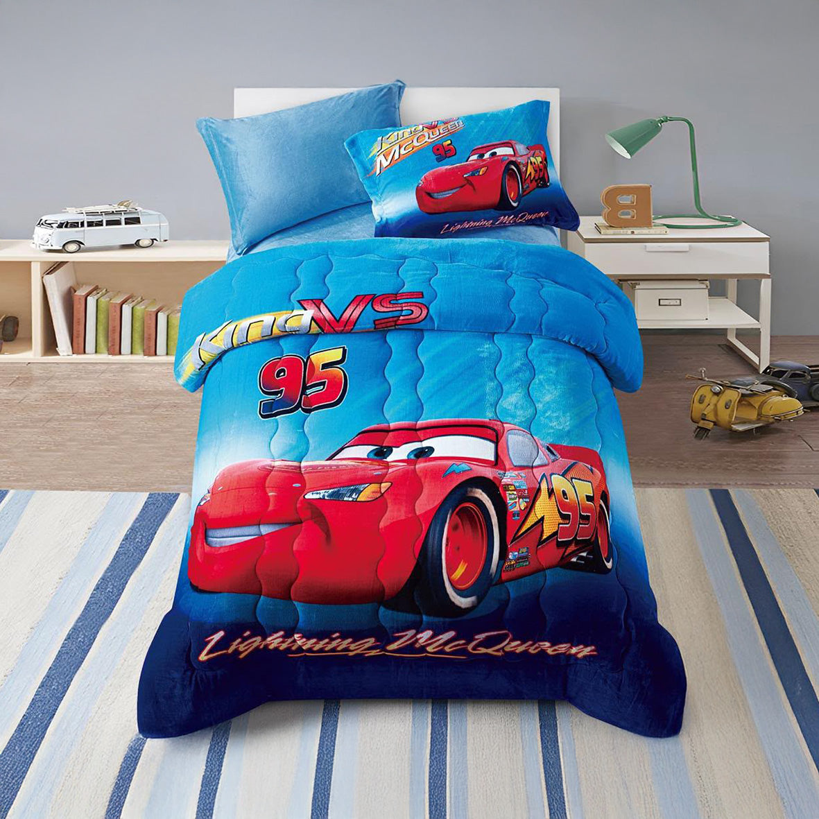 Winter Mohair coverlet – Racing Car – Single Half Size (4Pcs) {Many design available}