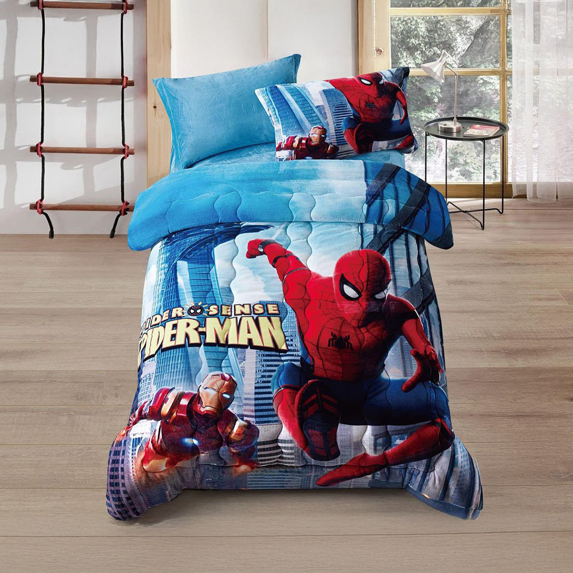 Winter Mohair coverlet – Spider Man Blue – Single Half Size (4Pcs) {Many design available}