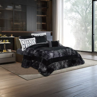 Coverlet Luxury Rabbit Fur Set – King Size