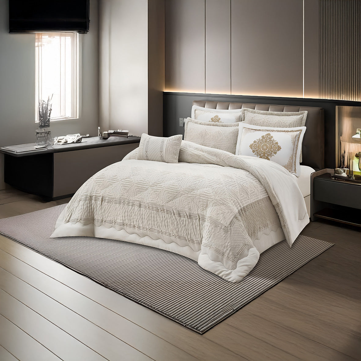 Coverlet Luxury Rabbit Fur Set – King Size