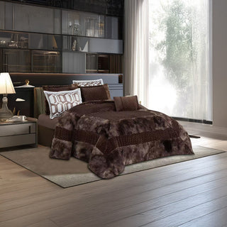 Coverlet Luxury Rabbit Fur Set – King Size