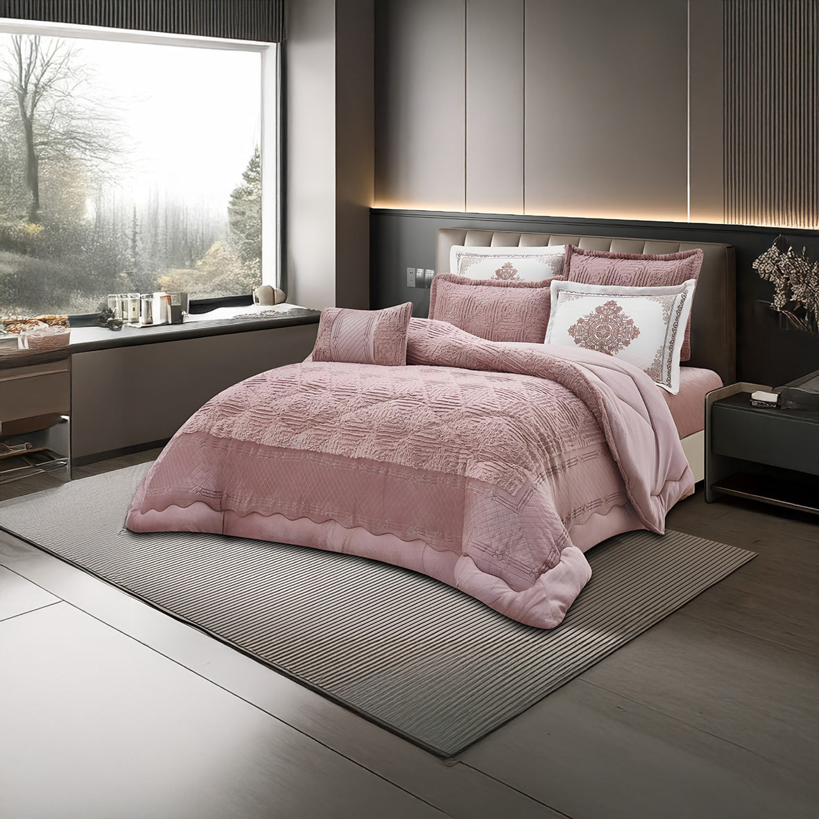 Coverlet Luxury Rabbit Fur Set – King Size