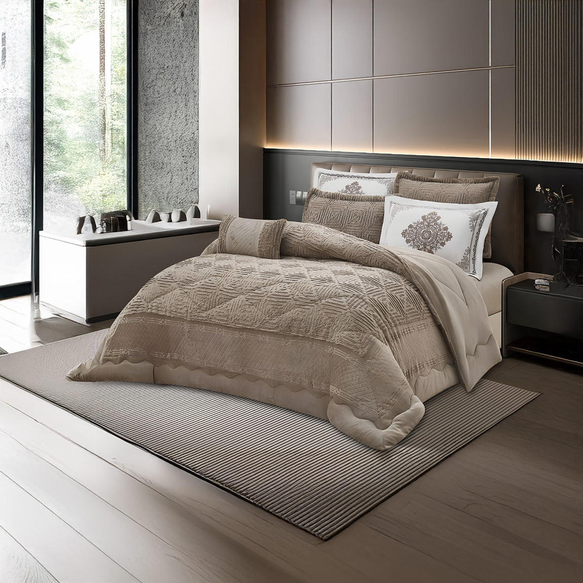 Coverlet Luxury Rabbit Fur Set – King Size