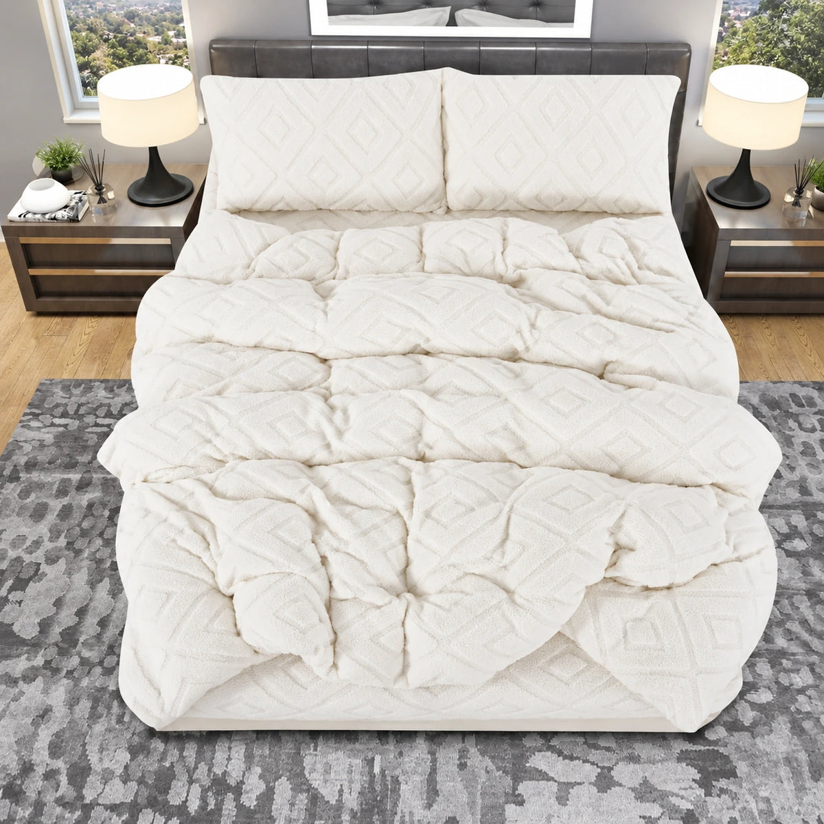 Maria Mohair Bed Set in Ivory – Golden House