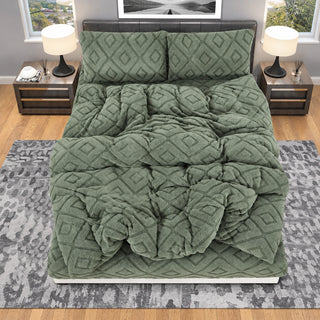 Maria Mohair Bed Set in Sage Green – Golden House