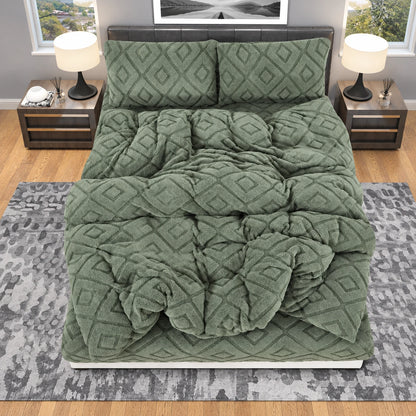 Maria Mohair Bed Set in Sage Green – Golden House