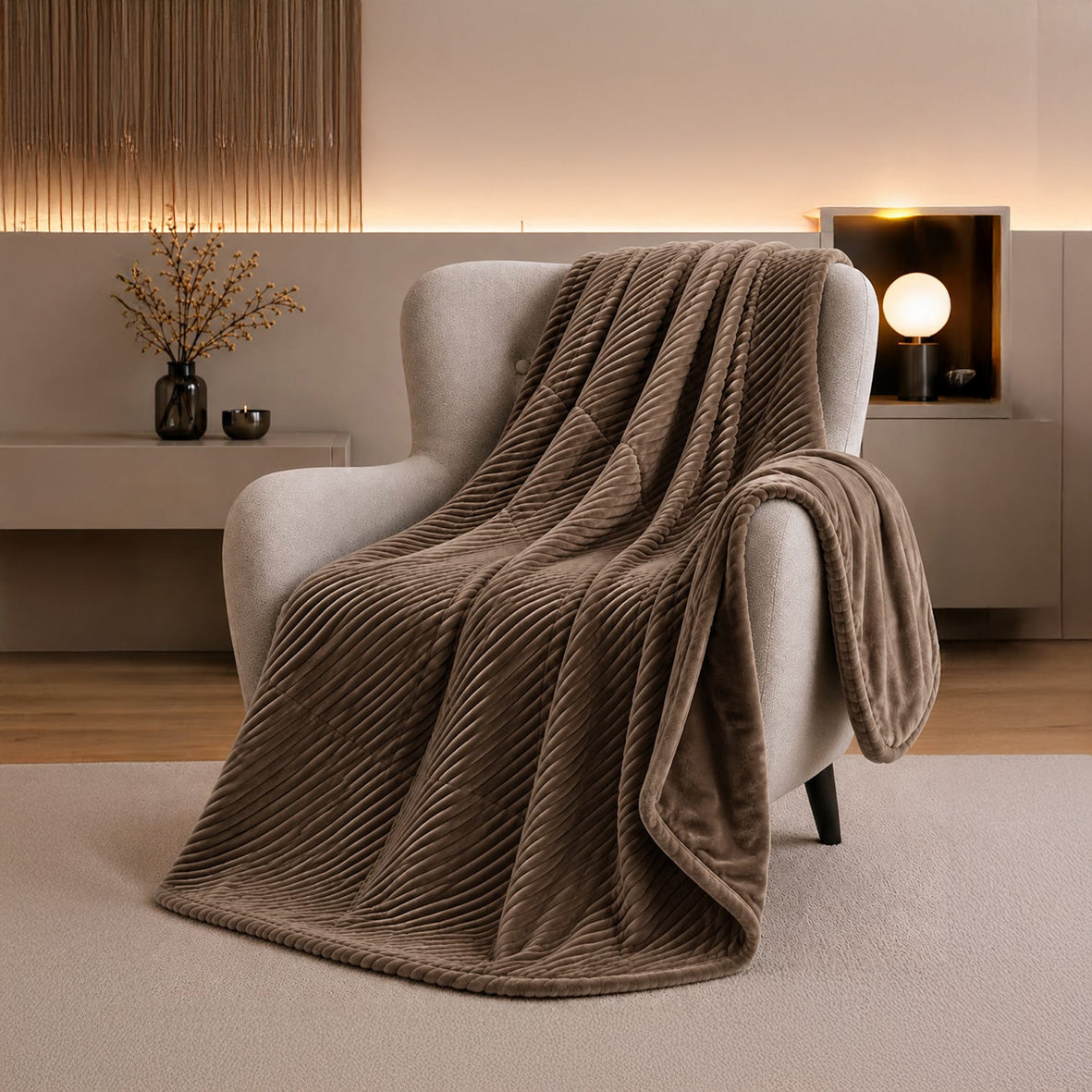 Mohair Throw Blanket – Brown
