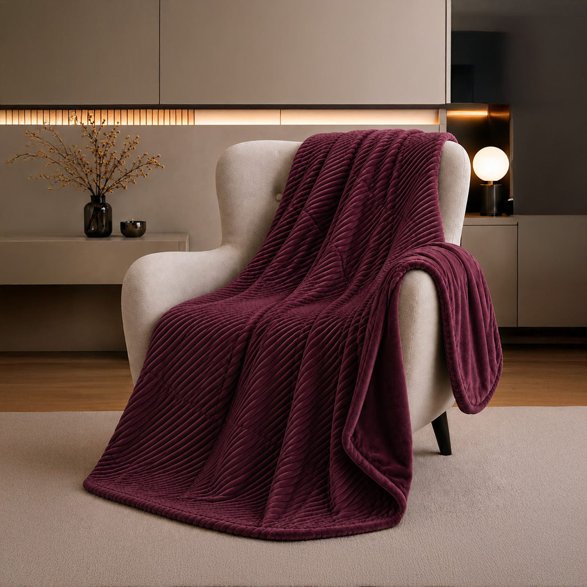 Mohair Throw Blanket – Bordeaux