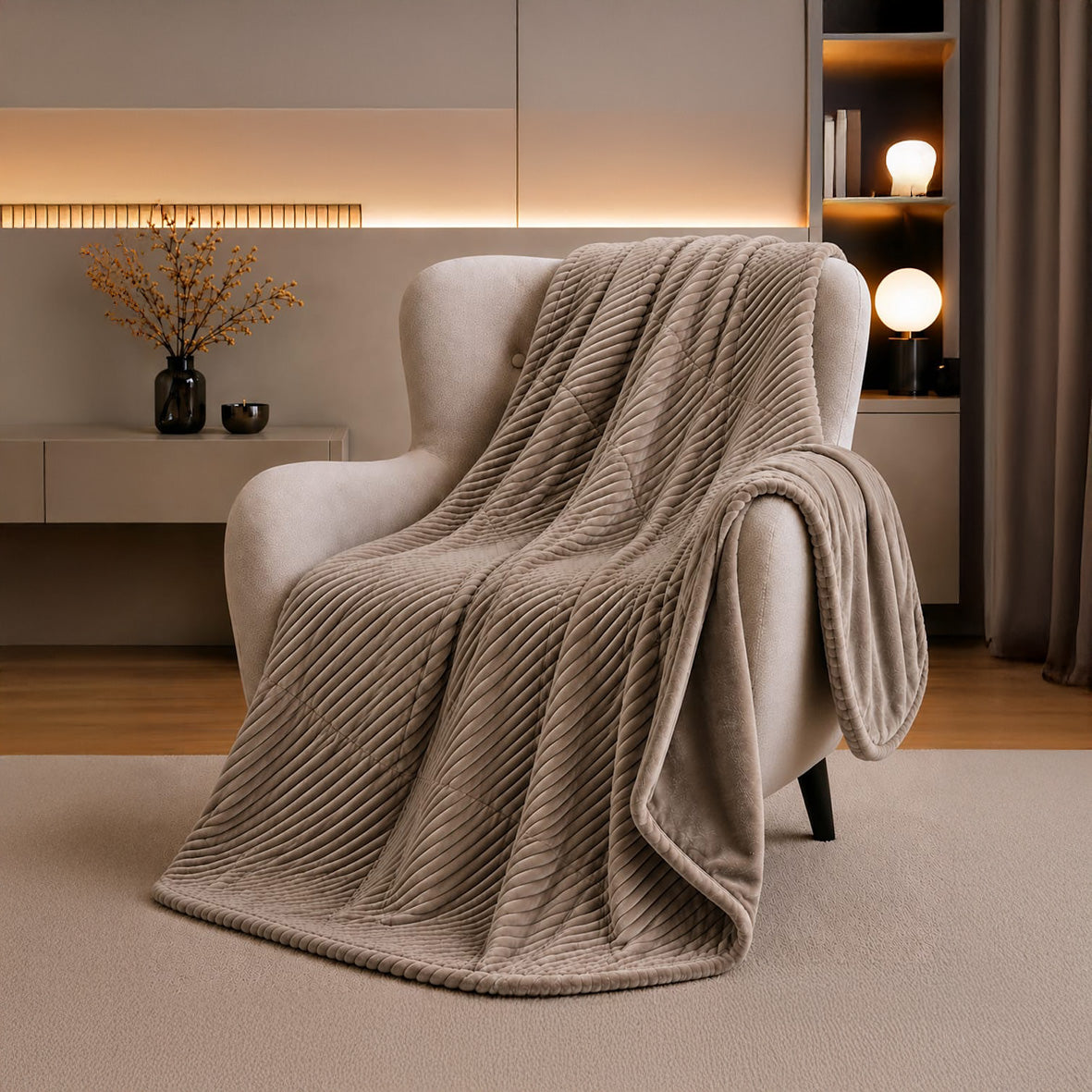 Mohair Throw Blanket – Greige