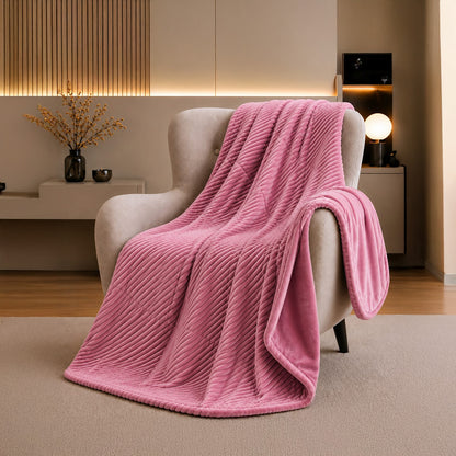 Mohair Throw Blanket – Pink