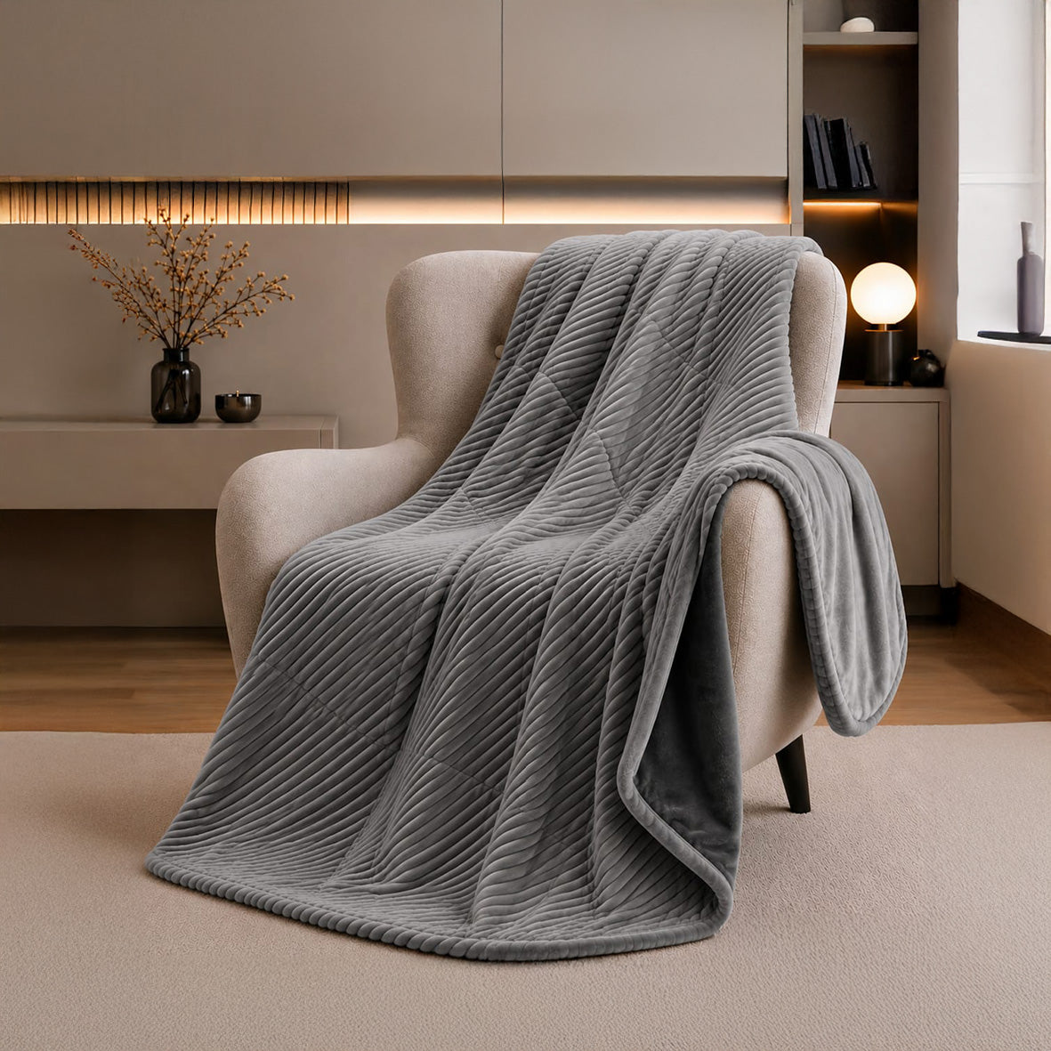 Mohair Throw Blanket – Gray