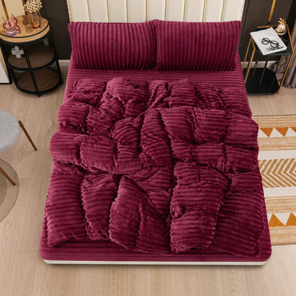 Monica Mohair Bed Set in Burgundy – Golden House
