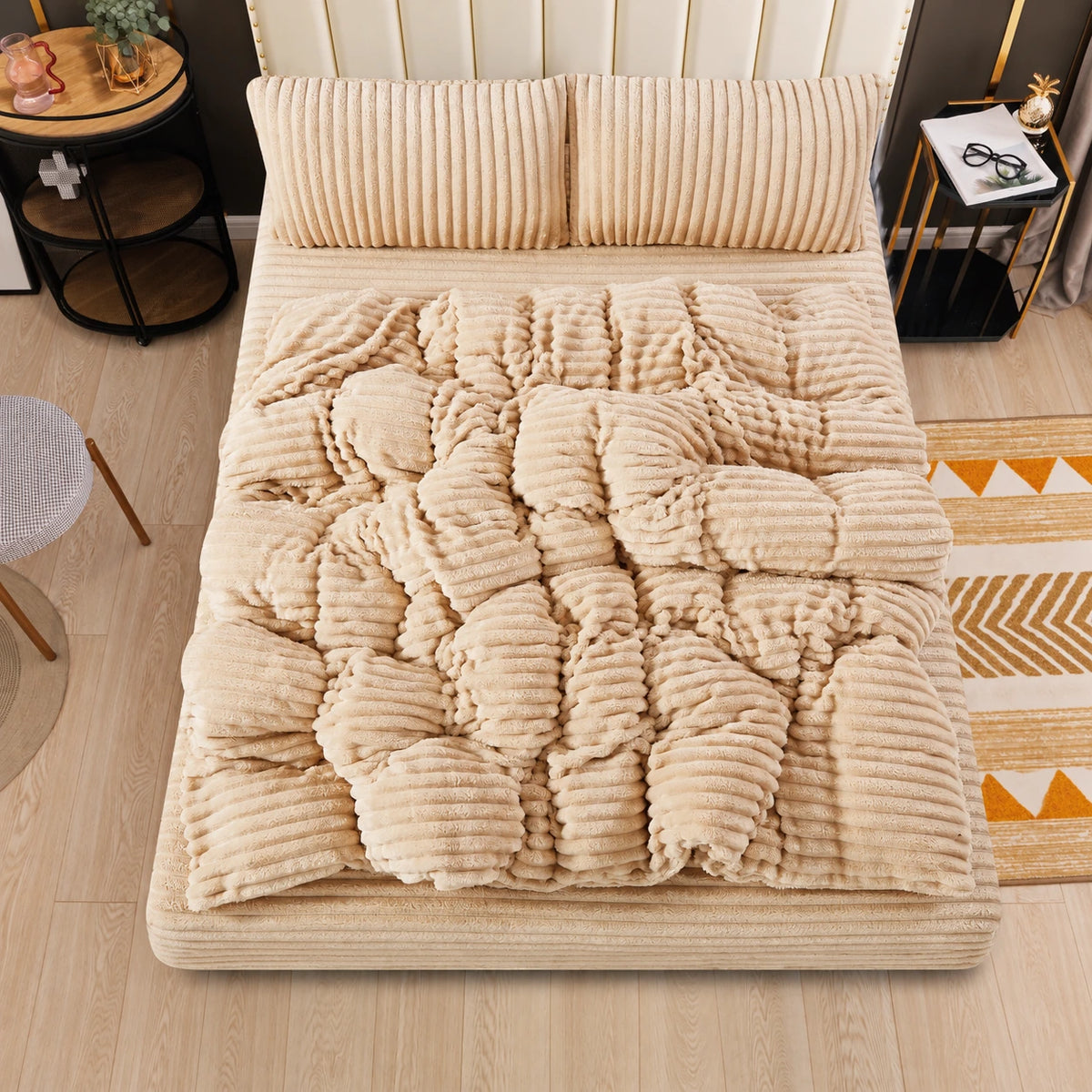 Monica Mohair Bed Set in Cream – Golden House