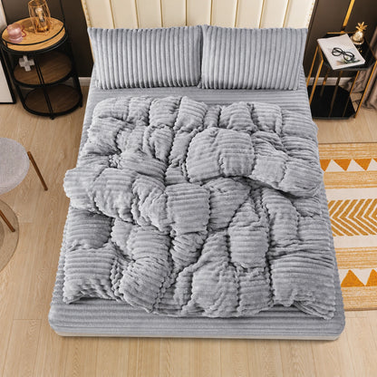 Monica Mohair Bed Set in Gray – Golden House
