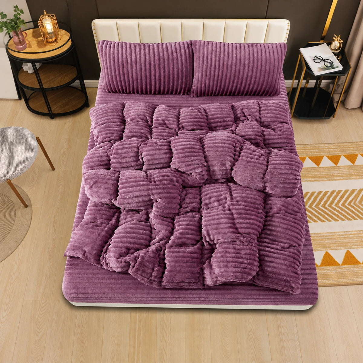 Monica Mohair Bed Set in Purple – Golden House