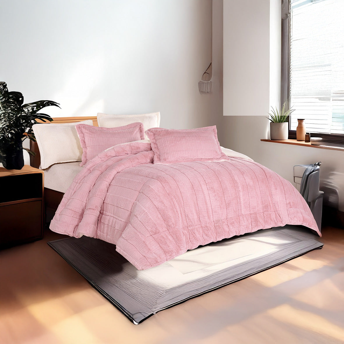 Coverlet Rabbit Fur – King & Single Half | 5 Colors