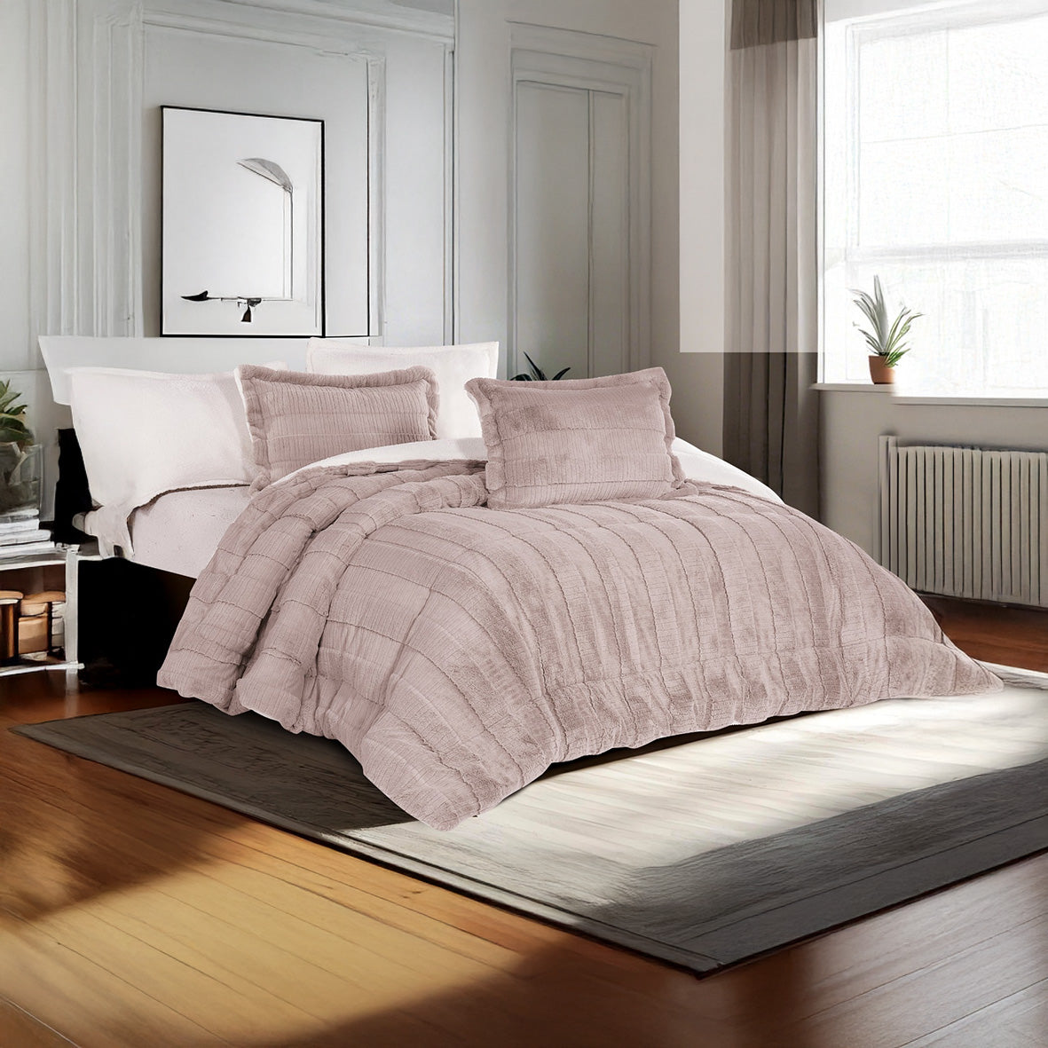 Coverlet Rabbit Fur – King & Single Half | 5 Colors