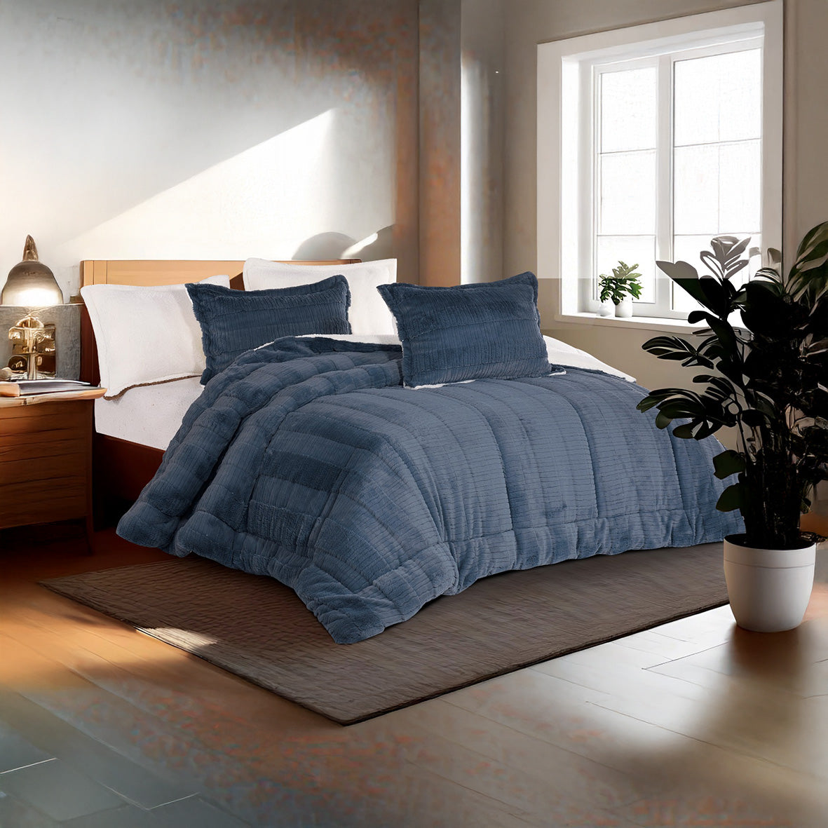 Coverlet Rabbit Fur – King & Single Half | 5 Colors