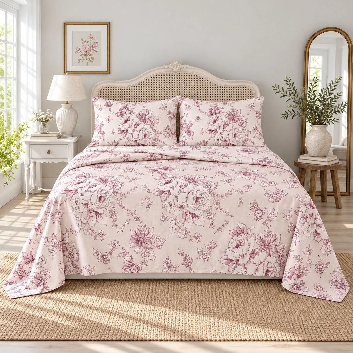 Bed Set Cotton 100% – Toile Roses