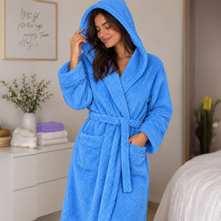 Turkish Cotton Hooded Bathrobe – Pink