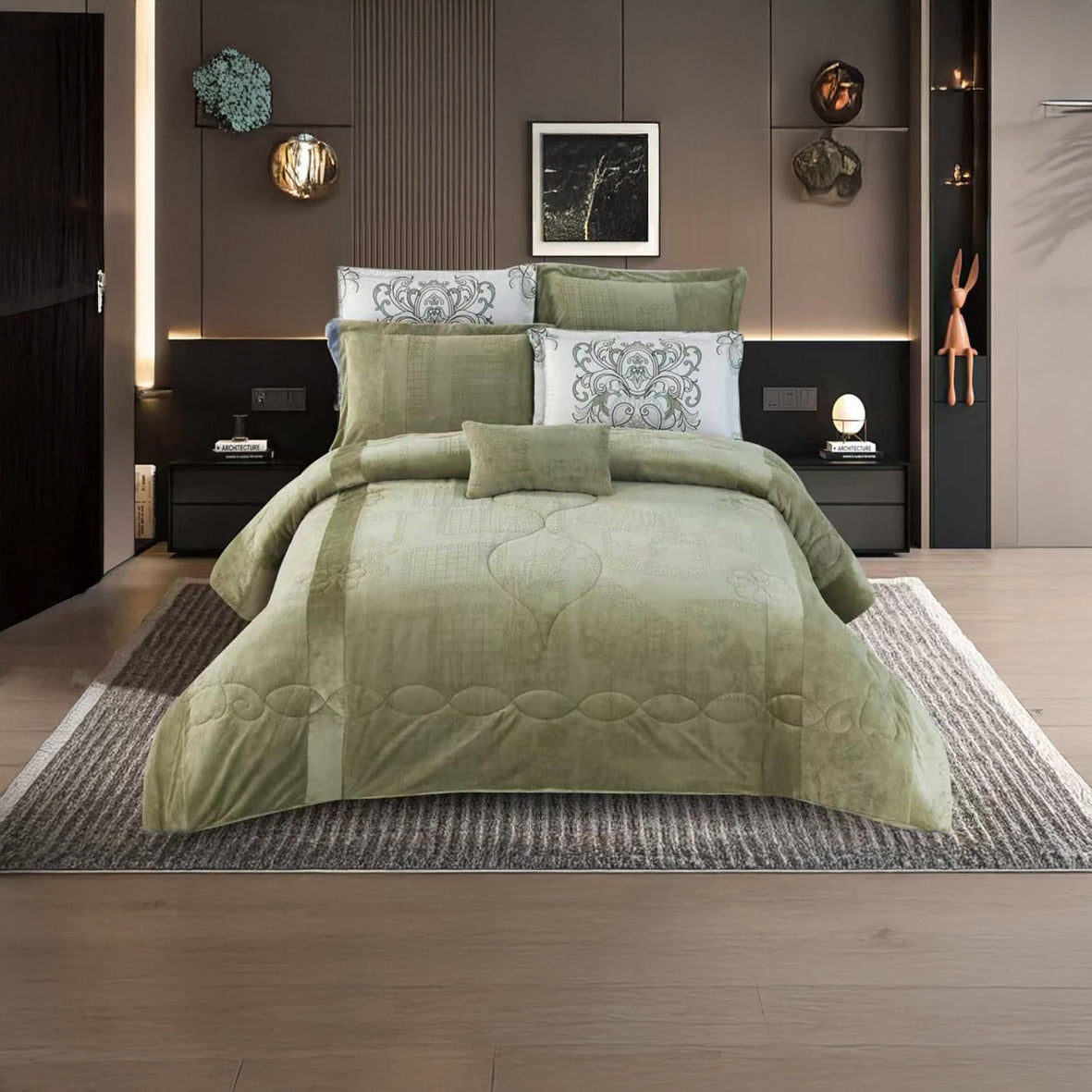 Winter coverlet Luxury – Available in King Size (7Pcs) – {6 Colors Available}